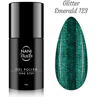NANI gel lak One Step Glitter Emerald 5 ml