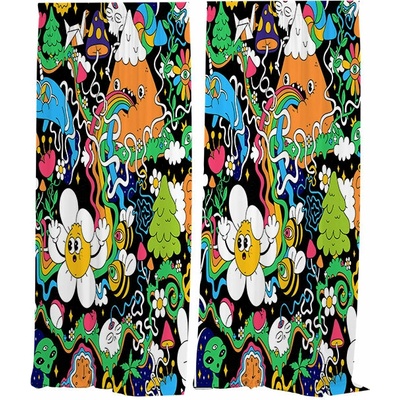 IMPAR Závěsy Psychedelic world,140 × 250 cm