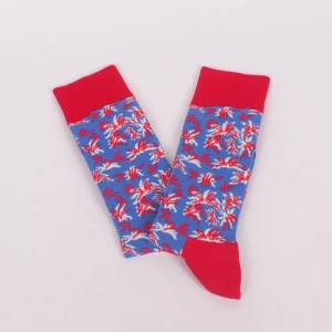  Ефектни мъжки памучни чорапи в червено и синьо
