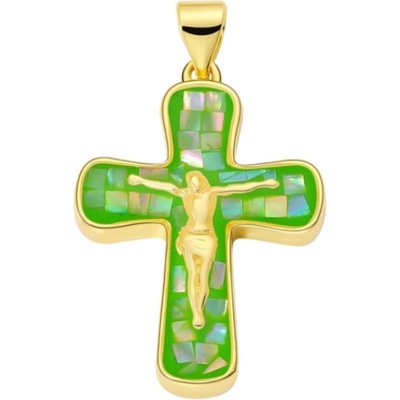 Amparo Miranda Křížek Shell Christian Cross J18 Barva zelený