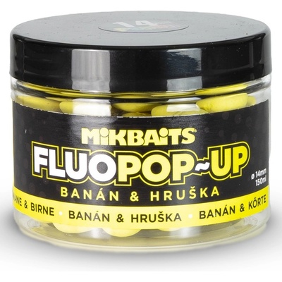 Mikbaits Plávajúce Boilies Fluo Banán Hruška 150ml 14mm