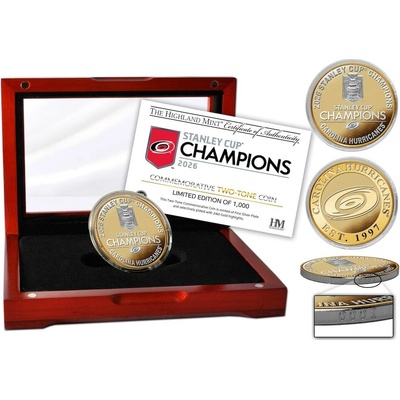 Highland Mint Pamětní mince Carolina Hurricanes NHL 2026 Stanley Cup Champions Limited Edition Two-Tone