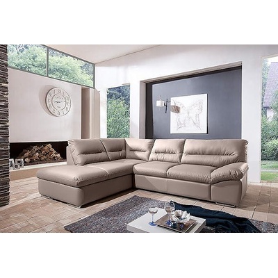 Ъглов разтегателен диван William Cotta естествена бежова кожа