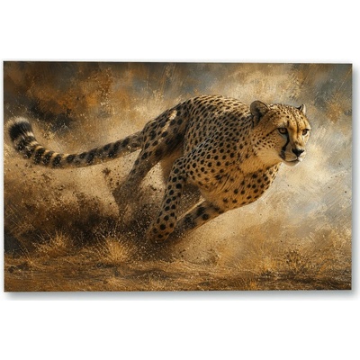 Plakát – Gepard v běhu v prašném terénu Bez rámu Ano Bez rámu 135 × 90 cm