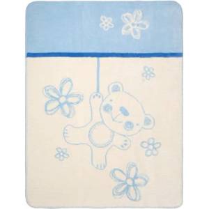 Baby Matex Бебешко одеяло Baby Matex - Teddy, 75 x 100 cm, синьо (5902675035071) - ozone
