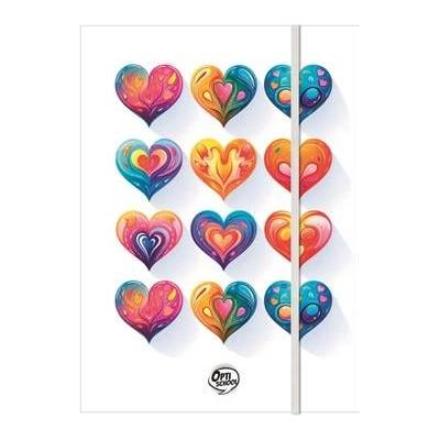 OPTISCHOOL Папка с гумена обложка, картон, A4, OPTISCHOOL „Love 27IGM00-005 (27IGM00-005)