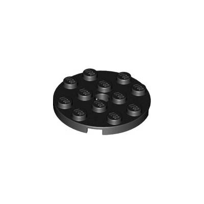 Lego 60474 Black Plate, Round 4 x 4 with Hole