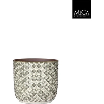 Mica КАШПА КЕРАМИЧНА КРЪГЛА daan Ø17х16см ЕКРЮ (1086090)