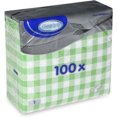 ubrousky 70556 1V KARO zelené 100ks 33x33cm