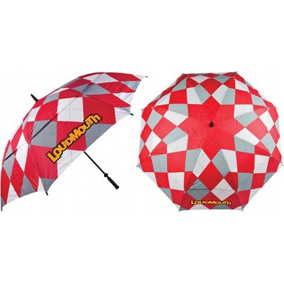 Loudmouth Red&Grey 64 deštník holový červený