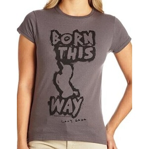 Lady Gaga Born This Way Grey L Дамски Риза (GAGATS04LG03)