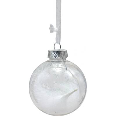 Textilomanie Sada 12 ks vianočných ozdôb WHITE FEATHER 9 cm, biele