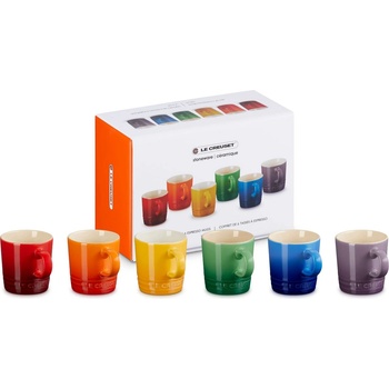 Le Creuset Чаша за еспресо 100 ml, комплект от 6 бр. , RAINBOW, керамика с глазура, Le Creuset (LECR79114105219030)