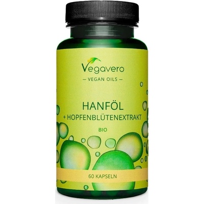 Vegavero Hanföl + Hopfenblütenextrakt Bio, 60 капсули, Vegavero