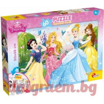 Lisciani Пъзел lisciani 47901 - 60 части - Дисни Принцеси, двулицев пъзел (li47901)
