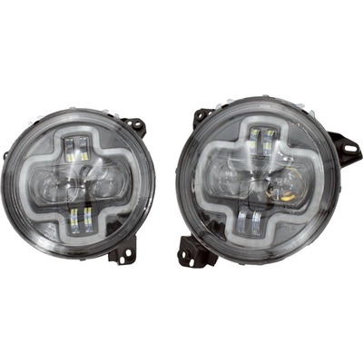 Súprava 9" LED svetlometov, Čierna, Jeep Wrangler JL, Jeep Gladiator JT, serie Aztec