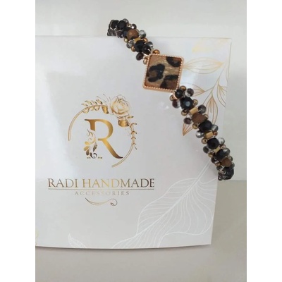 Radi handmade Официална диадема с леопардови елементи и гривна (316)