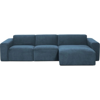 Scandic Син ъглов диван от рипсено кадифе (десен ъгъл) Sting - Scandic (STING CH. RIGHT WAVE blue 210)