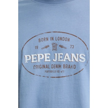 Pepe Jeans Памучна тениска Pepe Jeans ANDER в синьо с принт PM509621 (PM509621)