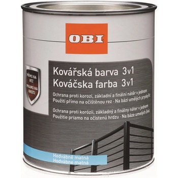 OBI Kováčska farba 3v1 750ml antracitová hodvábne matná