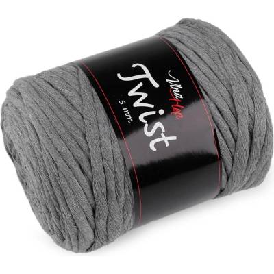 Bavlněná pletací příze Twist macrame 500 g rozčesávací Varianta: 10 (8235) šedá neutrální, Balení: 1 ks