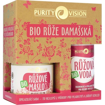 Purity Vison BIO Rose omlazující sada růžová voda 100 ml + růžové máslo 120 ml