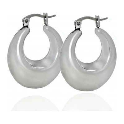 Prosperk náušnice ocelové kroužky buclaté S0263