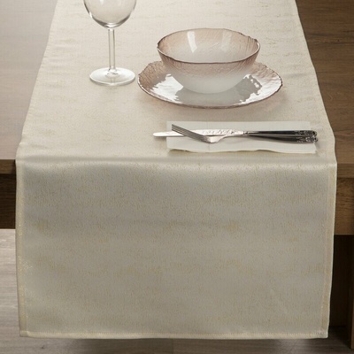 Takoy Stolní běhoun krémový 40x180 cm SPARKLE prošívaný zlatou nití-HF-460247 | 40 x 180 cm