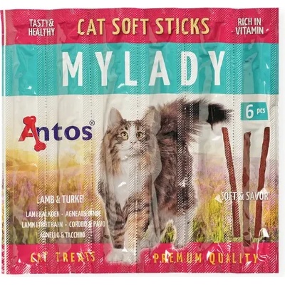Antos Cat Sticks MyLady - Котешки пръчици с агне и пуйка - 6 бр