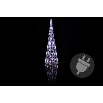 D01175 Vánoční akrylový jehlan 60 cm studeně bílý do zásuvky Nexos