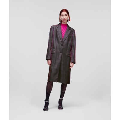 Karl Lagerfeld Iridescent Tailored Coat černá