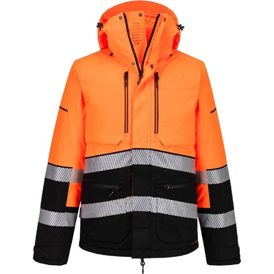 Portwest hi-vis ev4 ev467 / Мъжко зимно светлоотразително яке - оранжево/черно xxl (ev467obrxxl)