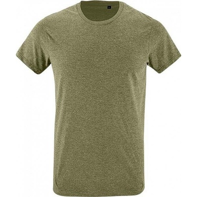 Sol's Přiléhavé tričko Regent Fit khaki melír L149
