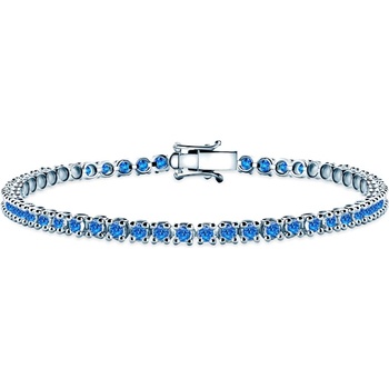 SAVICKI Тенис гривна Luminy 3, 2 мм: бяло злато, сини сапфири