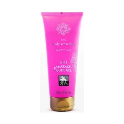 Shiatsu masážny a kĺzavý gél 2 v 1 Malinová vôňa 200 ml