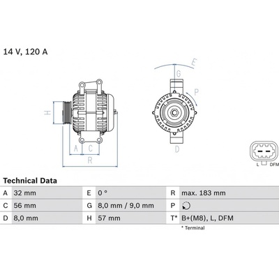 Alternátor BOSCH 0 986 044 020