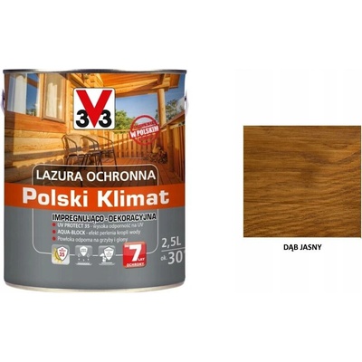 Lazura V33 Polský Klimat 7 let 2,5 L impregnační dub světle saténový