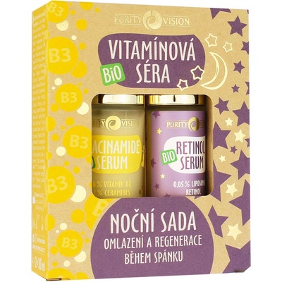 Purity Vision BIO Vitamin noční sada Niacinamide sérum 30 ml + Retinol sérum 30 ml