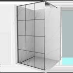 Mexen Kioto душ стена Walk-in 110 x 200 см, черна решетка 8 мм, матирано сиво - 800-110-101-66-77 (800-110-101-66-77)