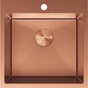 Mexen Solix кухненска мивка от неръждаема стомана с 1 камера 500 x 500 mm, мед - 6407501000-65 (6407501000-65) Мивка за вграждане