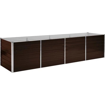 vidaXL zvýšený záhon hnědý 320 x 80 x 77 cm Pozinkovaná ocel