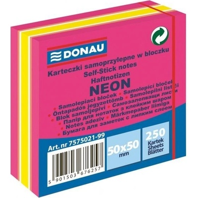 DONAU Bloček Donau neónový 50x50mm 250l ružový
