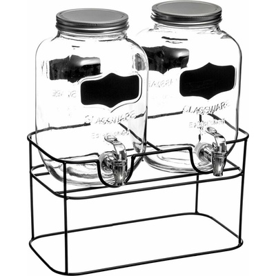Secret de Gourmet Nádoba na limonádu na stojanu s kohoutkem, skleněná, 4 l x 2 kusy v balení 145864 černá – Zbozi.Blesk.cz