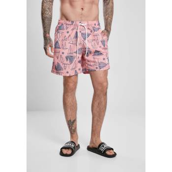 Urban Classics Мъжки плувни шорти Urban Classics Pattern? Swim Shorts yacht aop UB-TB2679-02653 - Розов, размер L