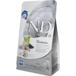 Farmina N&D DOG GRAIN FREE Spirulina White Dog Sea Bass & Fennel Puppy Medium & Maxi - пълноценна суха храна без зърнени култури за подрастващи кученца с бяла козина от средни и едри породи породи, с лаврак, 