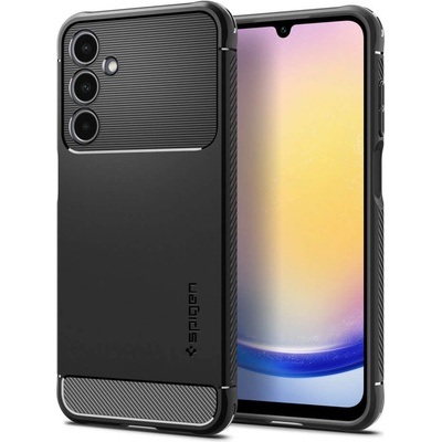 Spigen Противоударен Силиконов Калъф за Samsung A25, Spigen Rugged Armor Case, Черен (ACS06831)