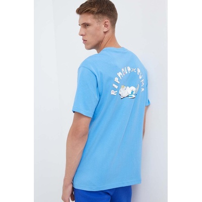 PUMA Памучна тениска Puma PUMA X RIPNDIP в синьо с принт (622196)