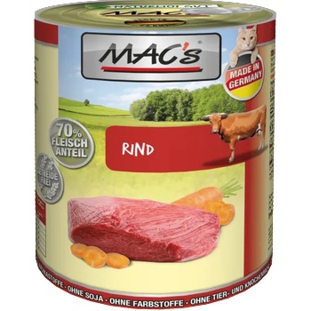 Image 1 of MAC's Mac’s Cat Adult, консерва за пораснали котки, БЕЗ ЗЪРНО, с говеждо и моркови (мин. 70% месо), 400 гр - Германия - 813VE