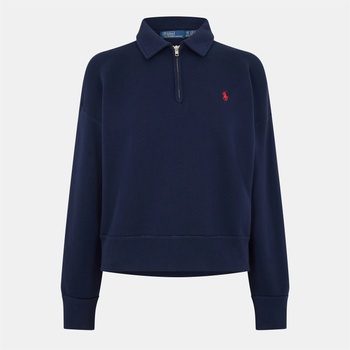 Ralph Lauren Women's Quarter Zip Fleece - Cruise Navy