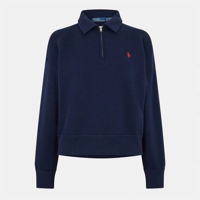 Ralph Lauren Women's Quarter Zip Fleece - Cruise Navy
